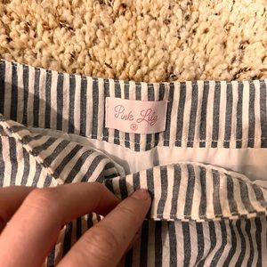 Pink lily striped skirt